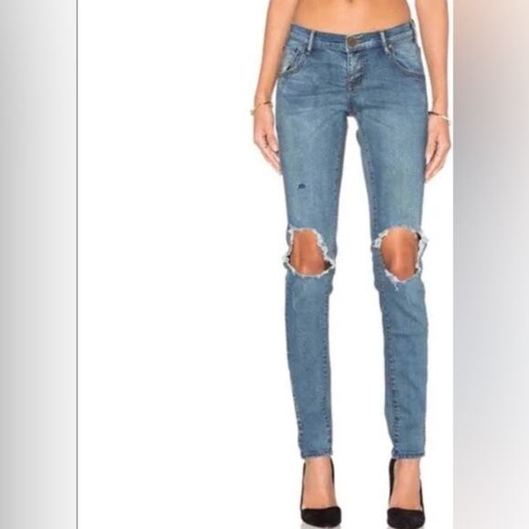 One Teaspoon Loonies Low Waist Fitted Bow Leg Curved Hem size 25 - Picture 1 of 8